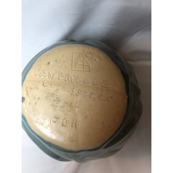 Vintage Van Briggle Pottery Lotus Swirl 6" Bowl Ming Blue - Picture 7 of 9